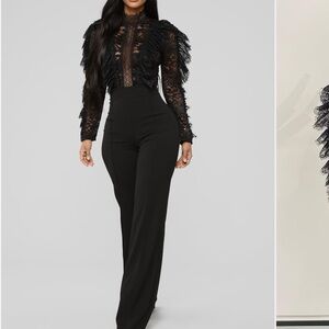 Fashion Nova Elegant Black Lace Jumpsuit